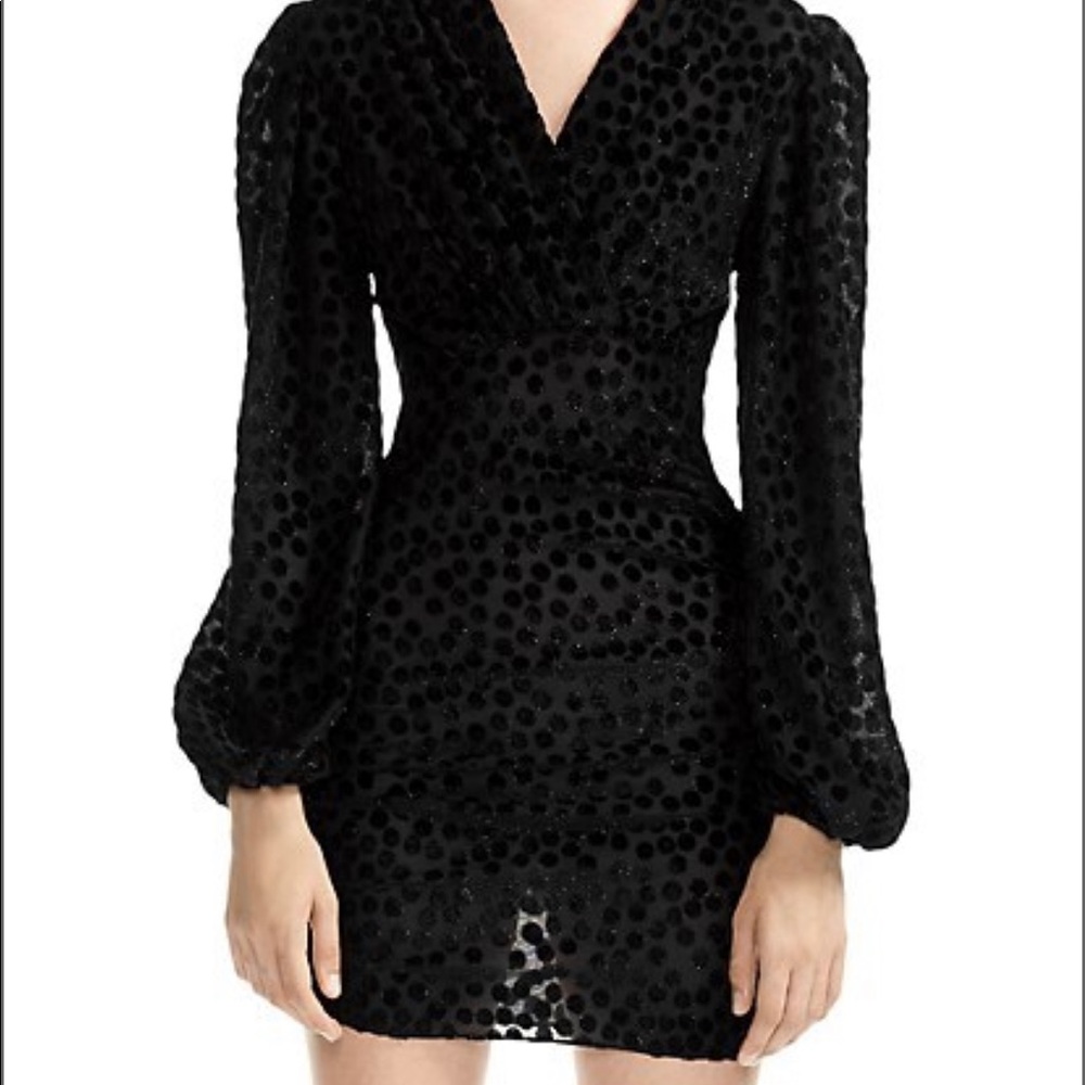 Maje Reine burnout polka dot minidress
